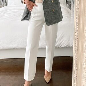 J CREW Kate straight-leg pant in bi-stretch cotton blend White size 8